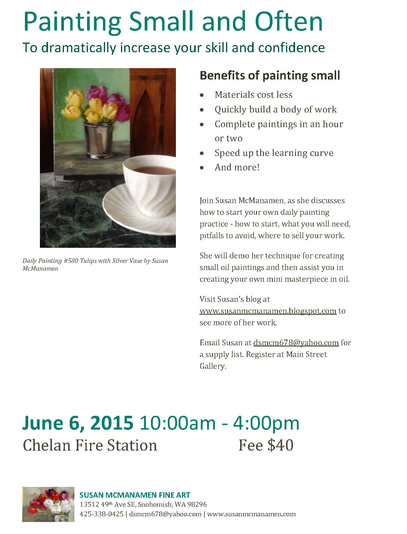 Painting Small and Often  - Painting Class by Susan McManamen